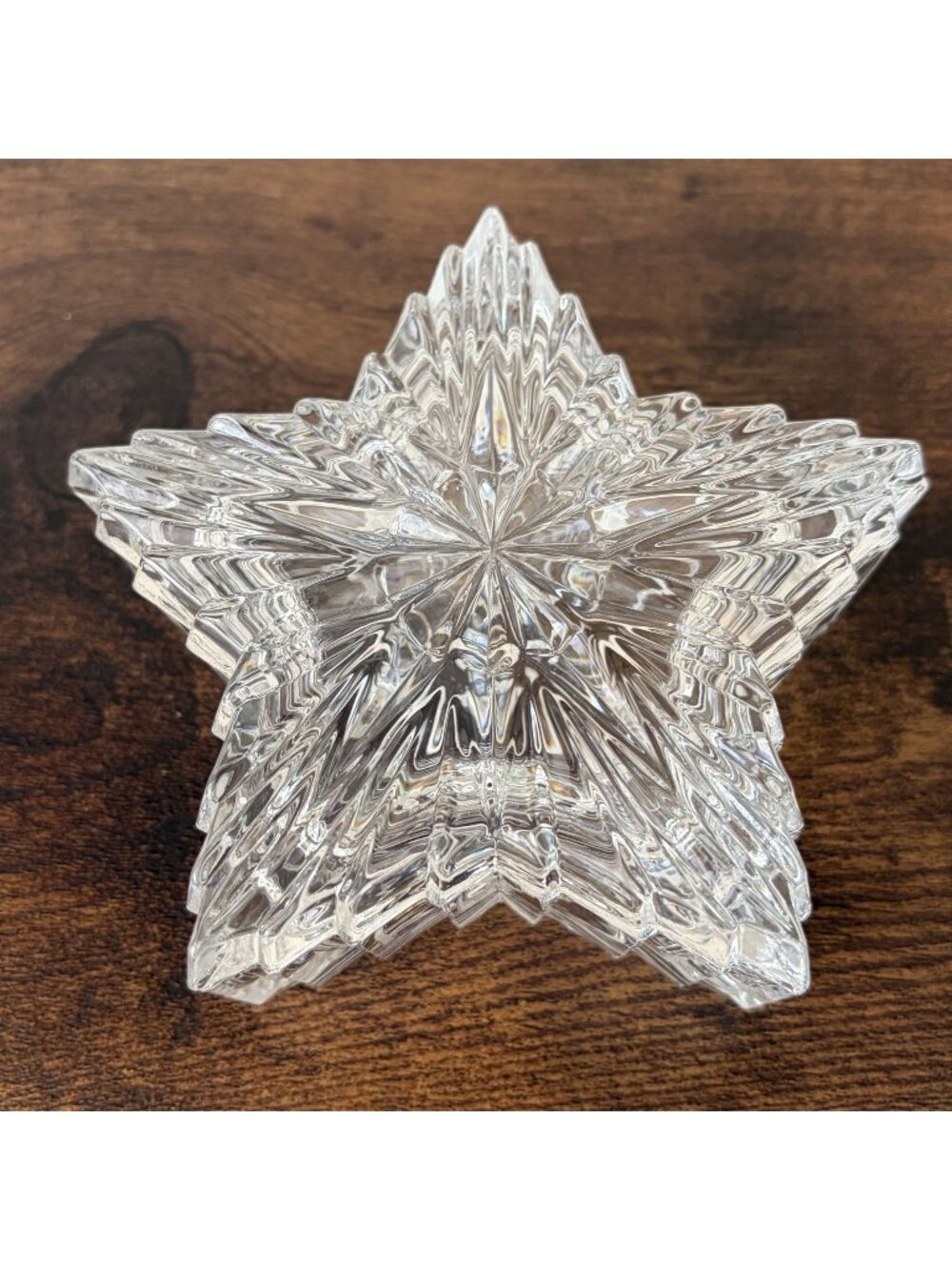 Vintage 24% Lead Crystal Star Trinket Jewelry Ring Box Decorative Storage Gift